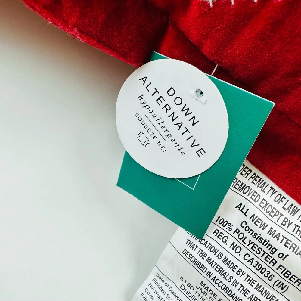 North Spruce Lane Red Velvet Embroidered Christmas Pillow